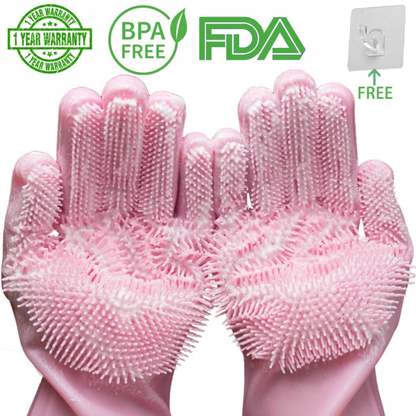 Silicone Scrub Dish Washing Gloves